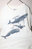 80's both side "whales" printed t-shirt