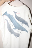 80's both side "whales" printed t-shirt