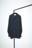 80's European label - rayon asymmetrical design front shirt
