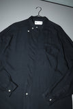 80's European label - rayon asymmetrical design front shirt