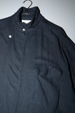 80's European label - rayon asymmetrical design front shirt