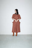 c80's ALAÏA - linen constructive back-open dress