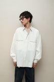 80’s CLAUDE MONTANA - cotton stitch-worked dress shirt