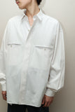 80’s CLAUDE MONTANA - cotton stitch-worked dress shirt