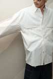 80’s CLAUDE MONTANA - cotton stitch-worked dress shirt