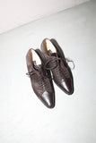 c00’s SERGIO ROSSI nylon twill & leather combination pointy-toe heel shoes