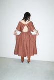 c80's ALAÏA - linen constructive back-open dress
