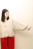 80’s German label - rayon cropped collarless jacket in nudie beige