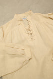 c70’s German label - linen, beautiful volume pullover shirt用