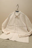 80’s CLAUDE MONTANA - cotton stitch-worked dress shirt