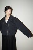 80-90's cropped riders detail jacket