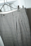 80-90's Salvatore Ferragamo - wool glen check wide tuck trousers