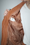 80's BELFE - silk/linen loose fit suit in dusty tangerine orange