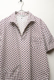 60s German vintage  - cotton fine-patterned pullover shirt