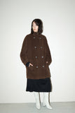 80's MARELLA - angora mixed wool middle coat in brown