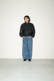 c80's European label - leather solid & loose jacket