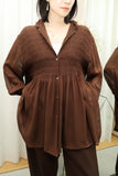 80-90's PENNYBLACK - rayon sheer decorated blouse