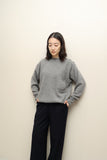 80s European label – cashmere ribbed knit sweater with a charming pocket