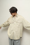 80's European label - cotton/rayon +α detail shirt