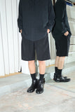 90-00's Italian label - poly/viscose 2-tuck shorts