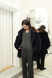 80-90's Max Mara - faux fur collar, wool/cashmere double hi- length coat