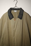 80's C.P.COMPANY - cotton leather collar coat