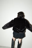 80-90's Italian label - faux fur cropped jacket