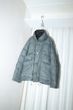 90’s DANIEL HECTEL - cotton shell, gimmick front detail down jacket in dusty gray color