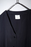 90s–00s European label - rayon stripe v-neck blouse