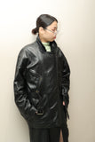 c90's European label - leather hip-length riders-jacket