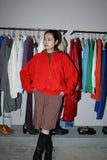 80s PLAYBOY by ZETA ZUKKI - cotton dolman sleeve stand collar zip-up blouson