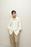 c1970s European label - silk minimal dress shirt