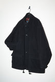 80-90’s BUGATTI - layered neck, wool hip-length coat