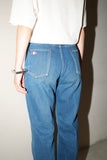 70-80's French label - semi-flare 5 pocket denim pants