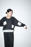 80s Gianni Versace - cotton abstract pattern v-neck knit
