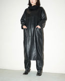 c80's European label - leather pullover dress