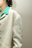 c90s MARIELLA BURANI - rayon flower pattern cropped tailored jacket