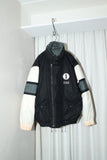 90’s DANIEL HECTEL - cotton shell, gimmick front detail down jacket in dusty gray color