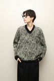 c60s unknown - shaggy mohair V-neck knit jumper