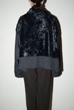 c2000's German label - faux fur attached deformed jacket