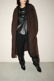 80's European label - mohair knit coat in chocolate