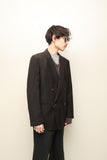 70-80's Italian label -wool double jacket in dark brown