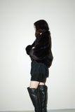 80-90's Italian label - faux fur cropped jacket