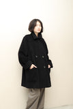 c90's Max Mara- wool 2-way neck boxy double coat