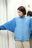80's PANCALDI&B - silk×linen switched constructive jacket