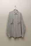 80's KRIZIA - rayon double pocket multi stripe shirt