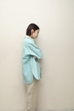 c90's German label - ramie/cotton oversized shirt in pastel blue
