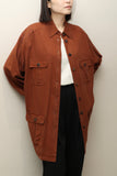 90-00's JAEGER - draping coverall jacket in terracotta