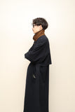 c90's European label - 2-way leather collar, constructive coat