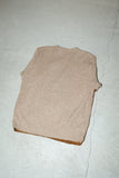 c90's European label - leather×knit combination cardigan